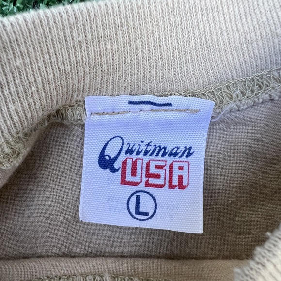 VTG Notre Dame Fighting Irish Sweatshirt Men Large Beige Boxy Football Staff 80s - Picture 2 of 9